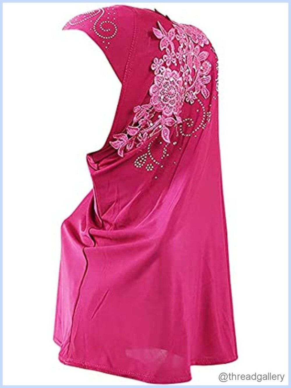Floral Lace Muslim Hijab Chiffon Scarf Full Coverage Head Wrap
